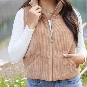 Grace & Lace Corded Puffer Vest